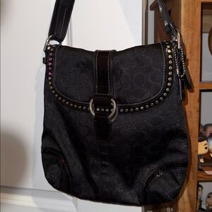 Coach Black Shoulder Bag with Silver Hardware